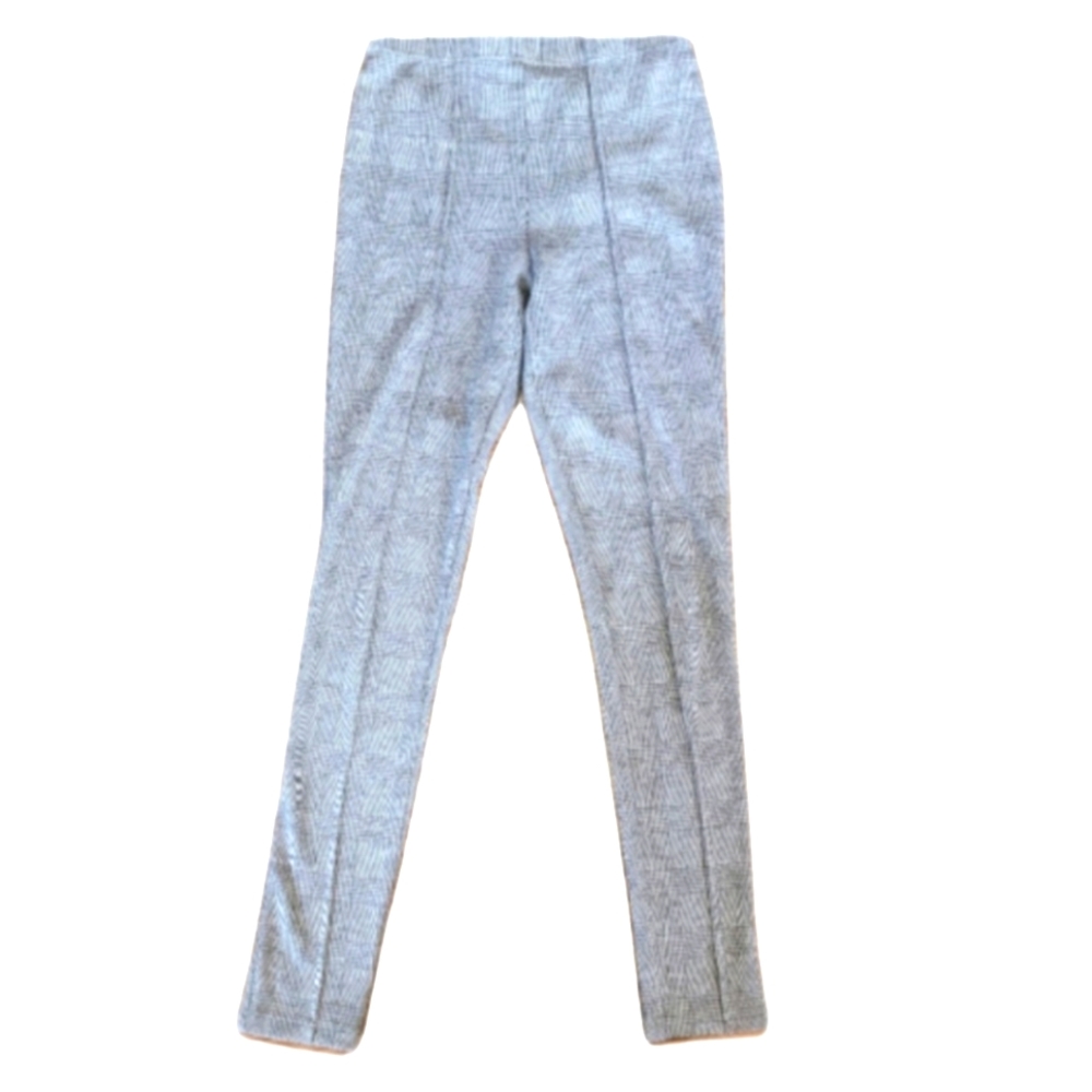 Forever 21 plaid preppy high waisted ponte pants leggings black white plaid